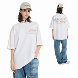 Blooming Flowers Embroidered Tee Blooming Flowers Embroidered Tee