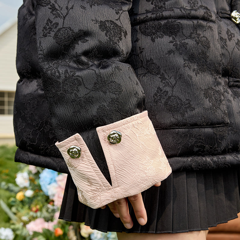 Floral Jacquard Chinese Style Cotton Coat Floral Jacquard Chinese Style Cotton Coat