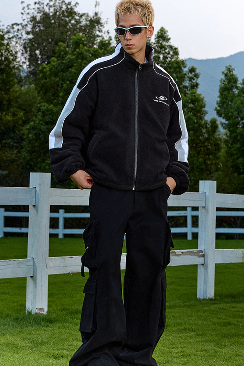 Retro Colorblock Fleece Padded Jacket Retro Colorblock Fleece Padded Jacket