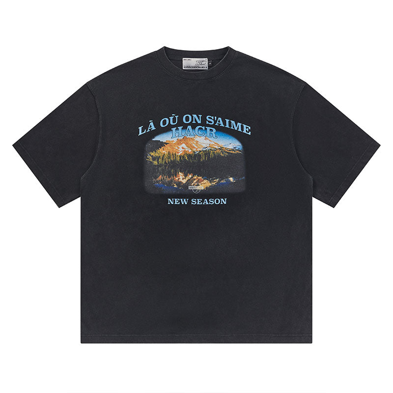 Washed Printed Mountain Tee Washed Printed Mountain Tee