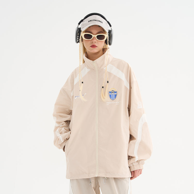 Splicing Loose Crest Logo Jacket Splicing Loose Crest Logo Jacket