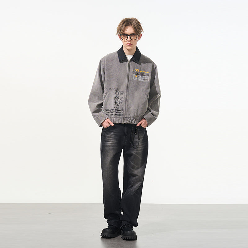 Washed Retro Printed Jacket Washed Retro Printed Jacket