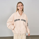 Embroidered Loose Leather Jacket Embroidered Loose Leather Jacket