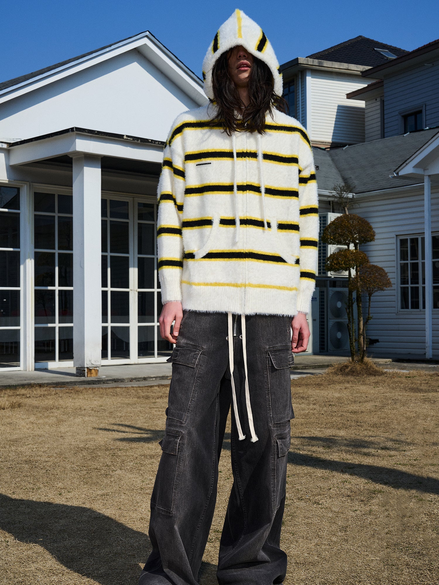 DONCARE(AFGK) "Stripe hooded jumper" DONCARE(AFGK) "Stripe hooded jumper"