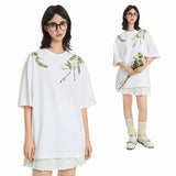 Floral Collar Embroidery Logo Tee Floral Collar Embroidery Logo Tee