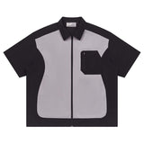 Contrast Stitching Deconstructed Zipper Shirt Contrast Stitching Deconstructed Zipper Shirt