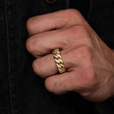 Diamond Cuban Link Ring 6mm Diamond Cuban Link Ring 6mm