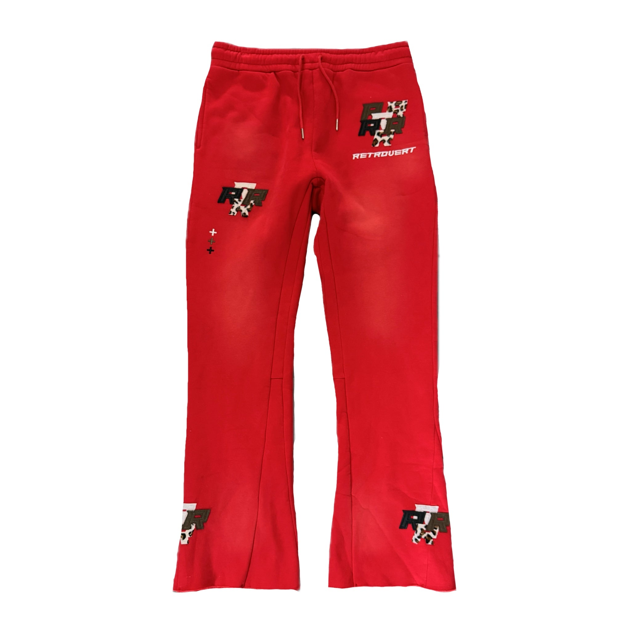 Patch Flare Sweatpants - Red Patch Flare Sweatpants - Red