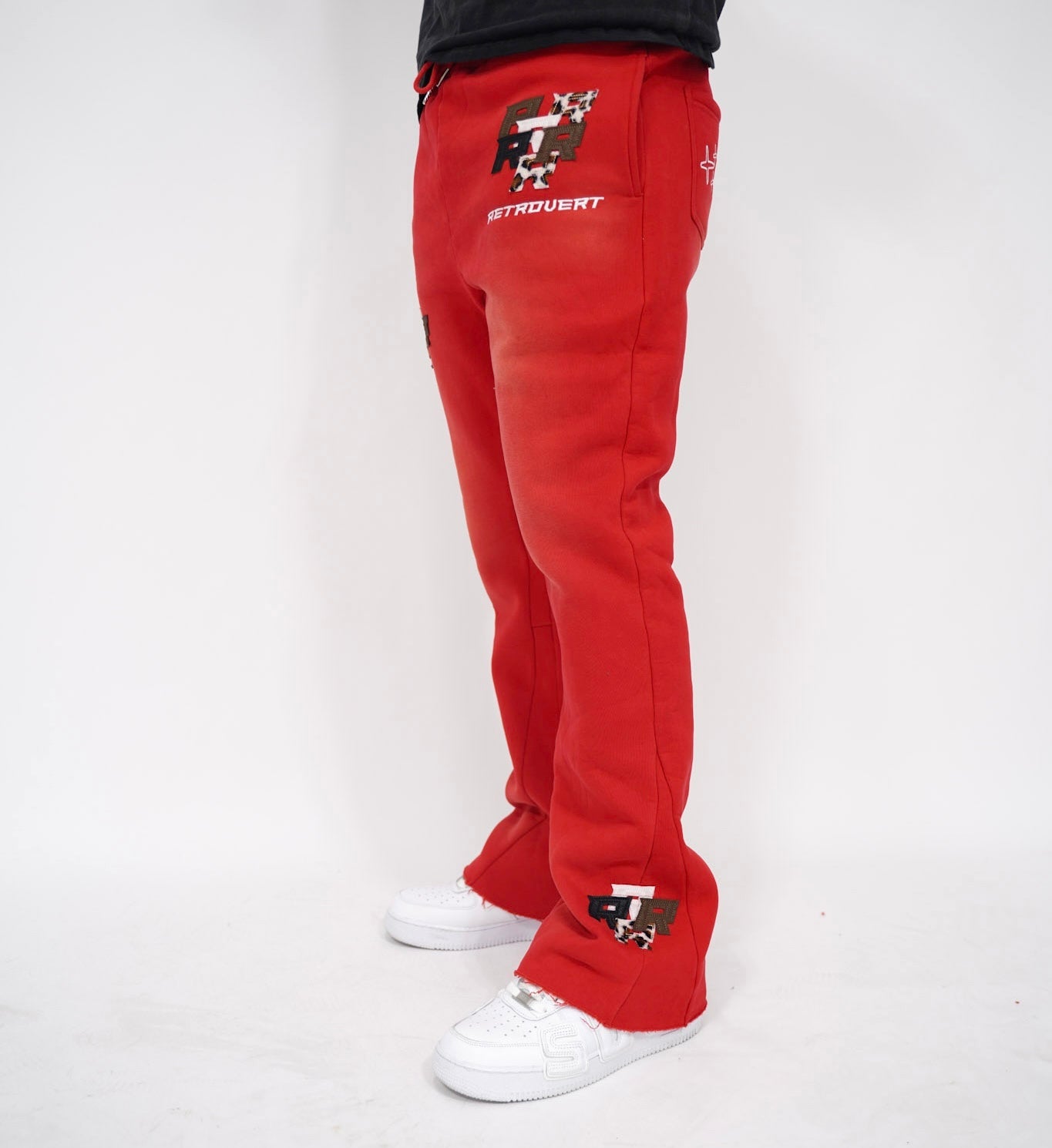 Patch Flare Sweatpants - Red Patch Flare Sweatpants - Red