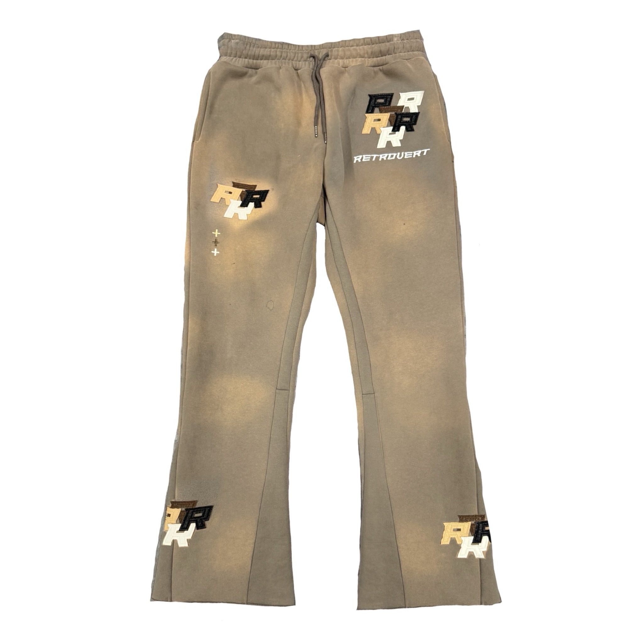 Patch Flare Sweatpants - Stone Patch Flare Sweatpants - Stone