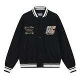 Tribal Script Patch Baseball Jacket Tribal Script Patch Baseball Jacket