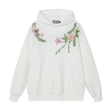 Floral Embroidery Fleece Hoodie Floral Embroidery Fleece Hoodie