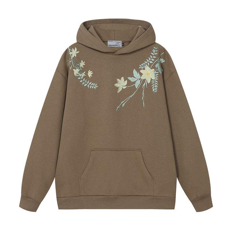 Floral Embroidery Fleece Hoodie Floral Embroidery Fleece Hoodie