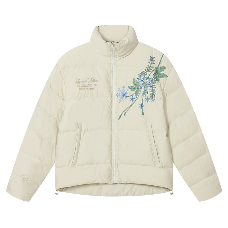 Blue Floral Embroidery Graphene Jacket Blue Floral Embroidery Graphene Jacket