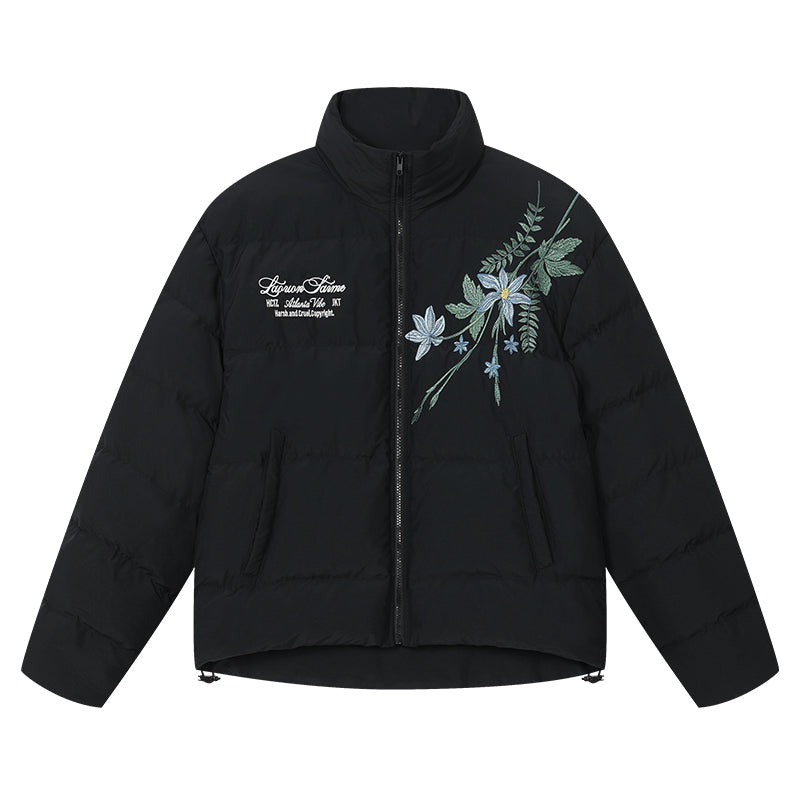Blue Floral Embroidery Graphene Jacket Blue Floral Embroidery Graphene Jacket