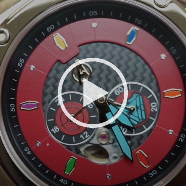 AM309MV - AUTOMATIC SEMI CHAMPAGNE GOLD / RED / SS BAND AM309MV - AUTOMATIC SEMI CHAMPAGNE GOLD / RED / SS BAND