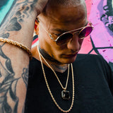 Black Onyx Necklace Pendant & Rope Chain Black Onyx Necklace Pendant & Rope Chain