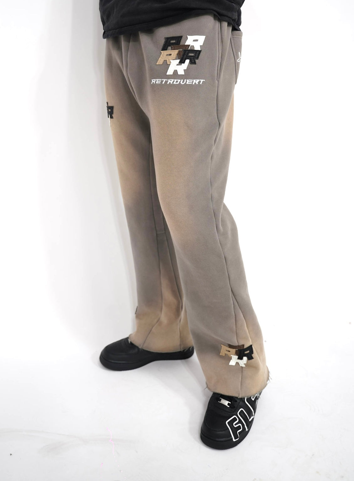 Patch Flare Sweatpants - Stone Patch Flare Sweatpants - Stone