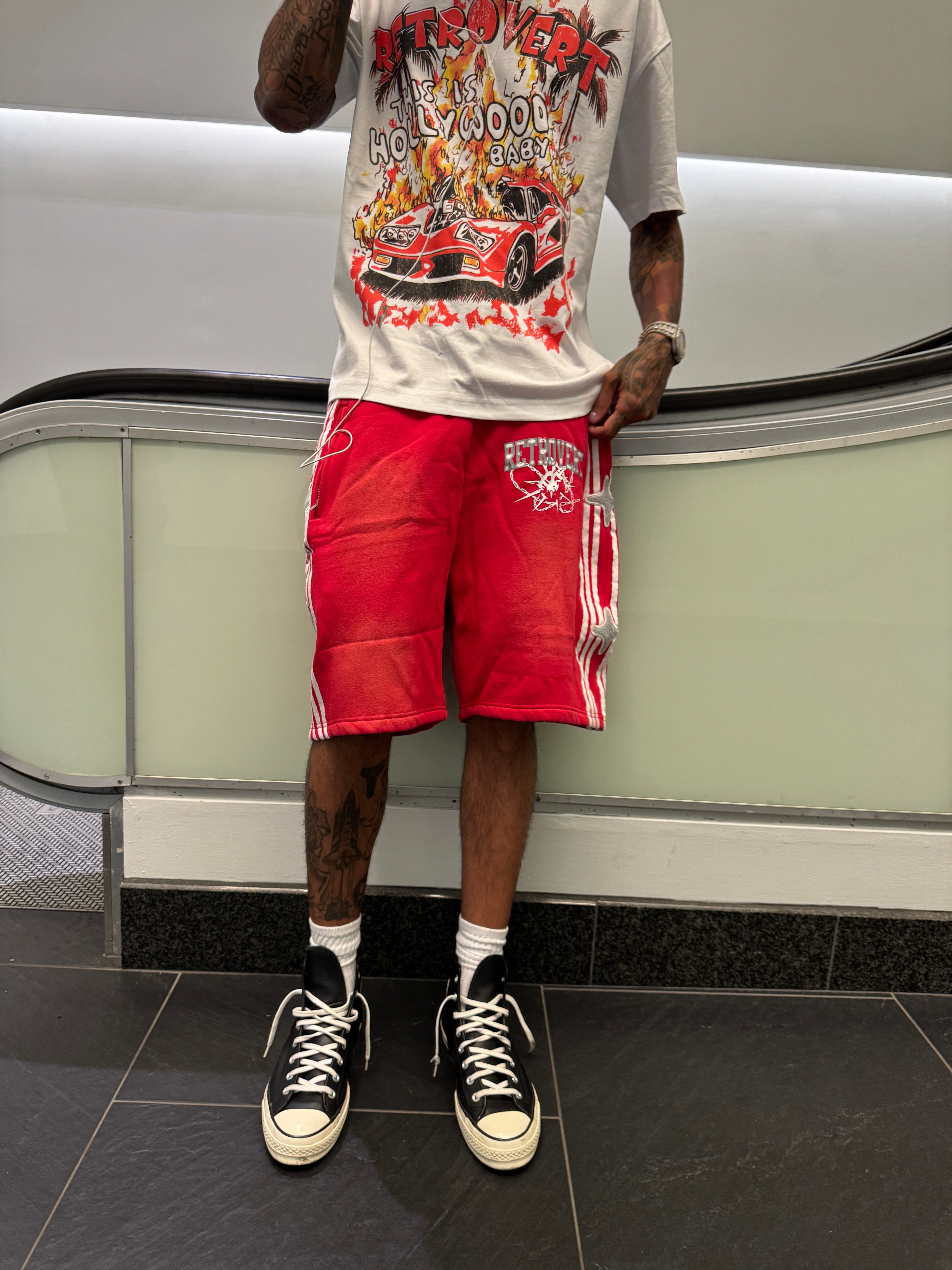 STAR TRACK SHORTS - RED STAR TRACK SHORTS - RED