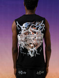 BLUE SKULL SHIRT CUT-OFF BLUE SKULL SHIRT CUT-OFF