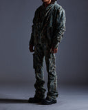 "Ahmanson" Denim Snakeskin Flared Cargo Pant (Blue) "Ahmanson" Denim Snakeskin Flared Cargo Pant (Blue)