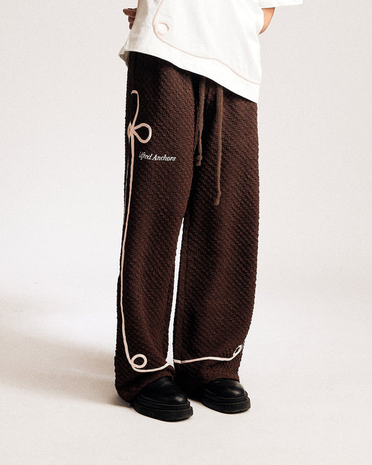 "Twain" Checkered Pleat Trouser (Mocha)