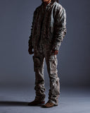 "Ahmanson" Denim Snakeskin Flared Cargo Pant (Brown) "Ahmanson" Denim Snakeskin Flared Cargo Pant (Brown)