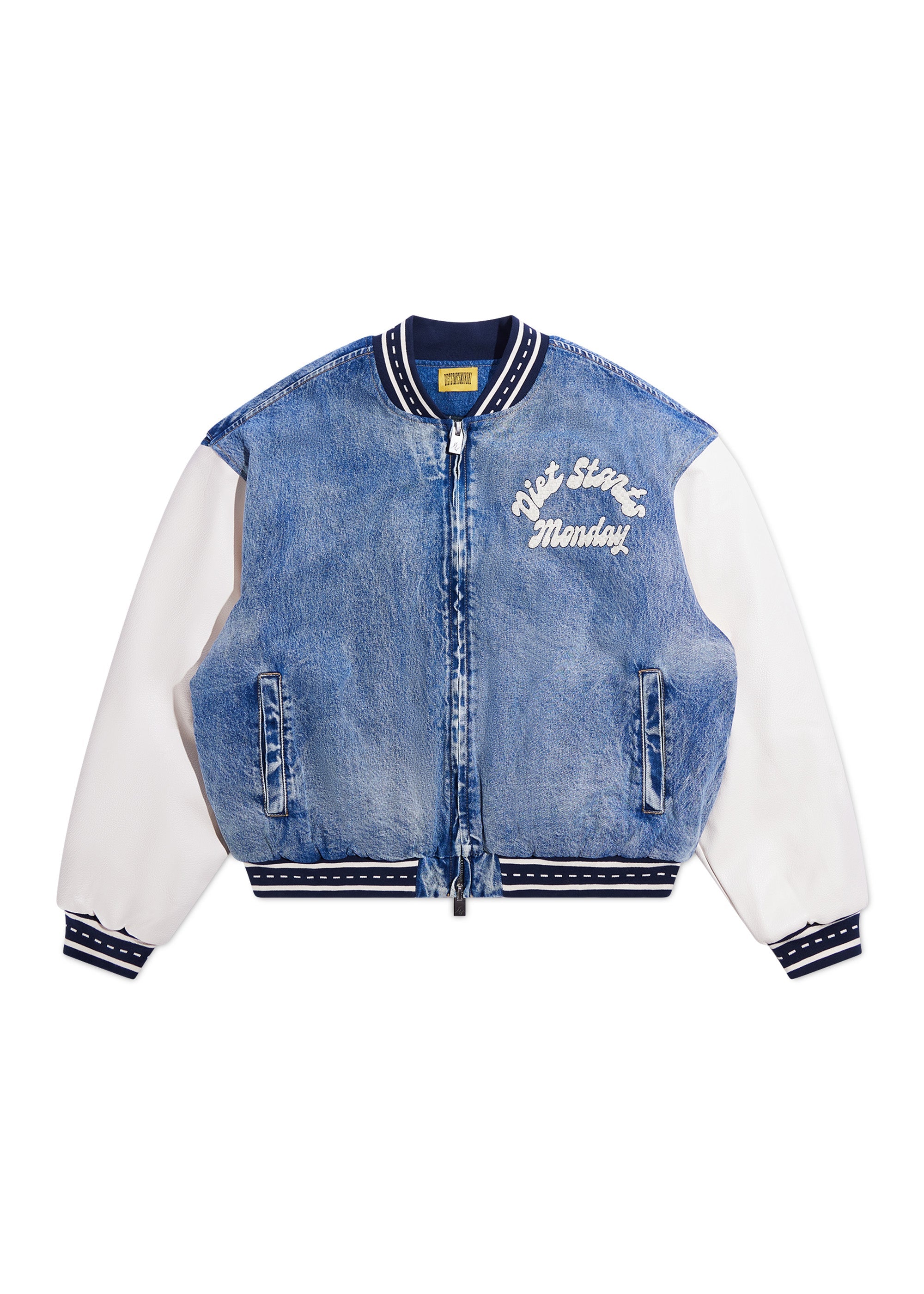 Denim Bomber - Washed Indigo/Cream Denim Bomber - Washed Indigo/Cream
