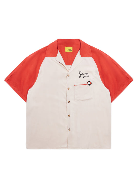 Jim Button Up Shirt - Beige/Rust