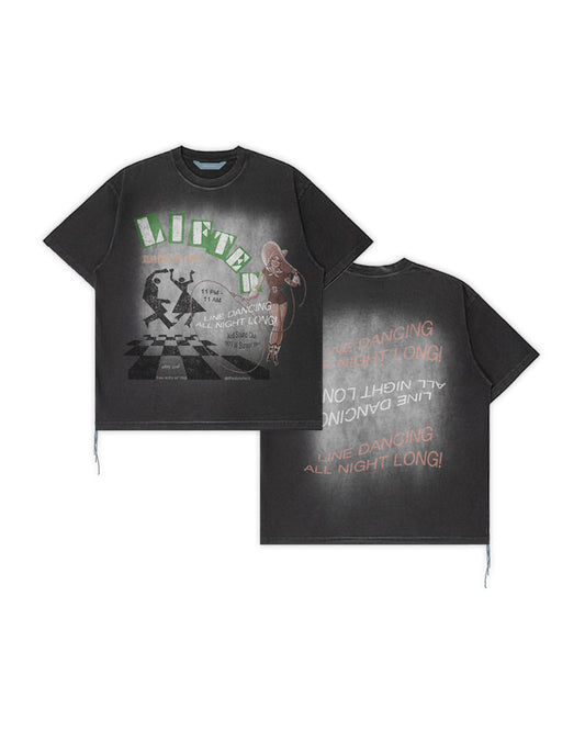 Lines Graphic Tee (Washed Black)