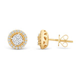 14k Solid Gold Diamond Halo Stud Men's Earrings .33CTW 14k Solid Gold Diamond Halo Stud Men's Earrings .33CTW
