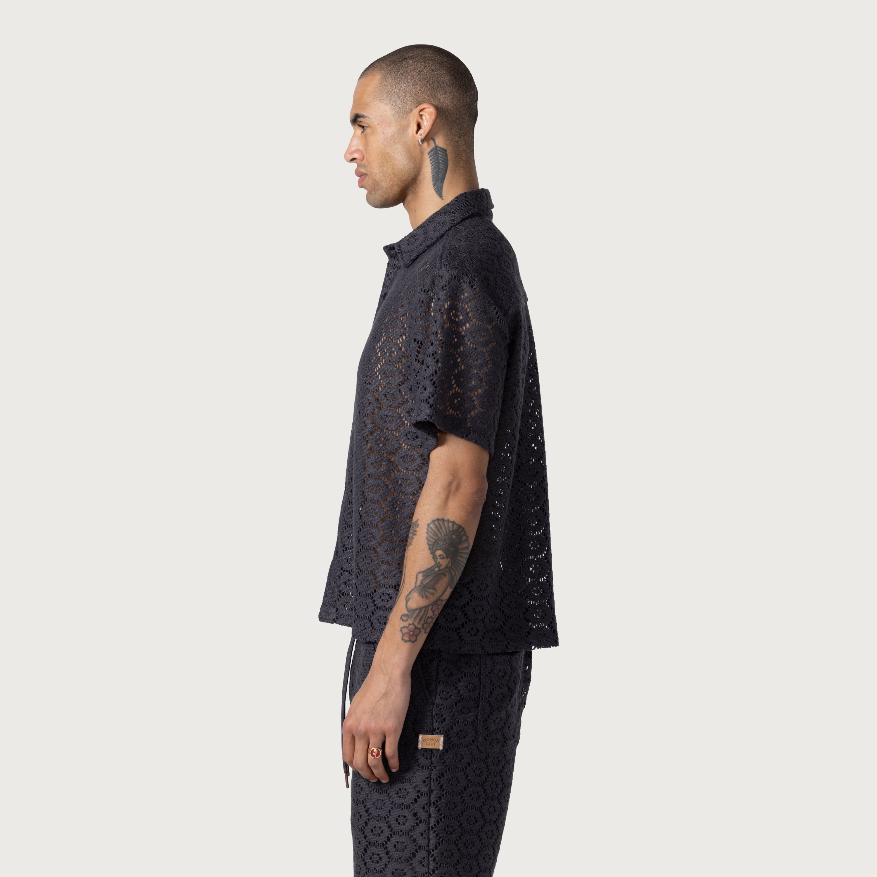 Crochet Button Up - Black Crochet Button Up - Black