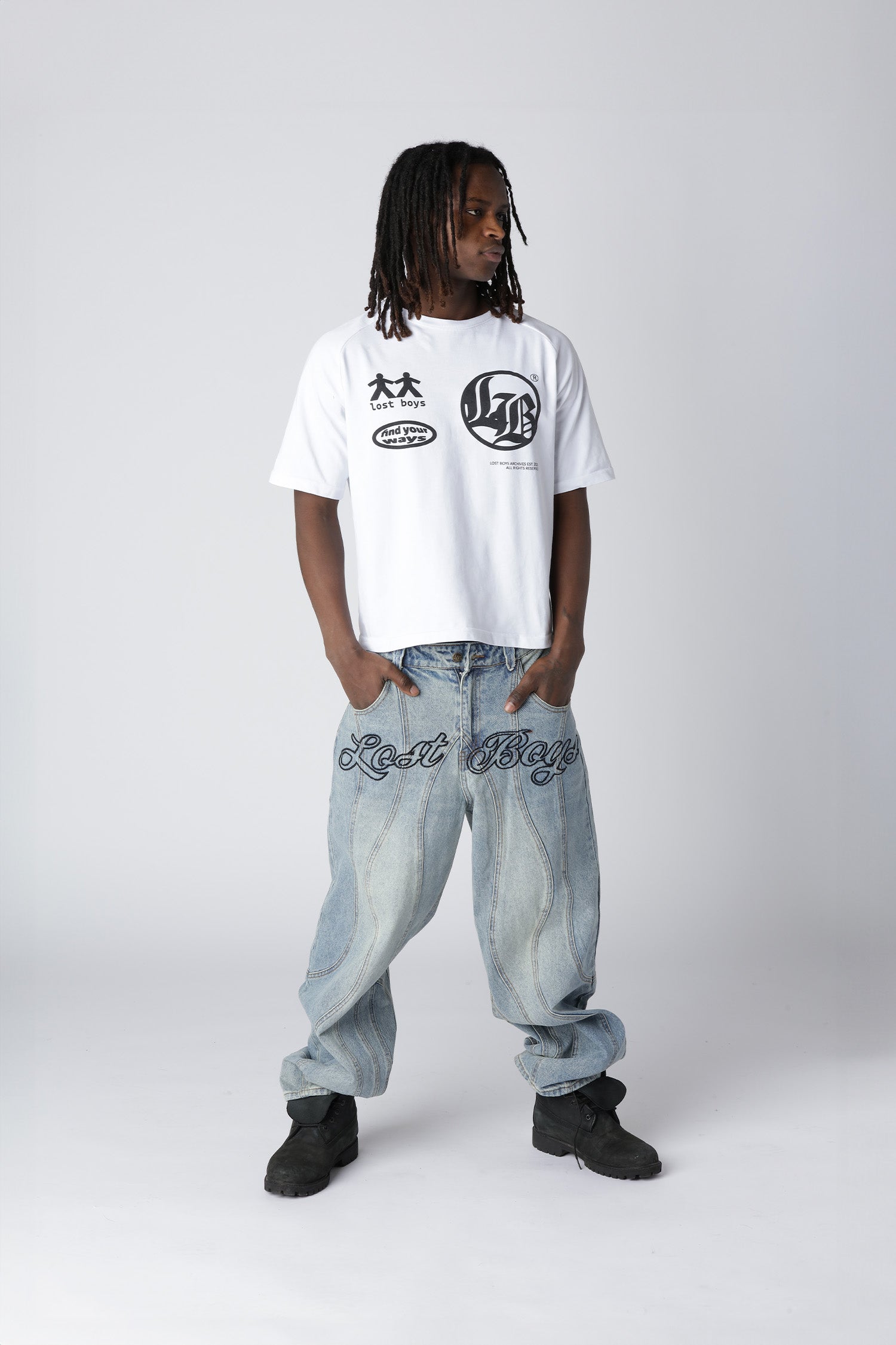 CURVY OUTERSEAM JEANS - Stonewashed Blue CURVY OUTERSEAM JEANS - Stonewashed Blue