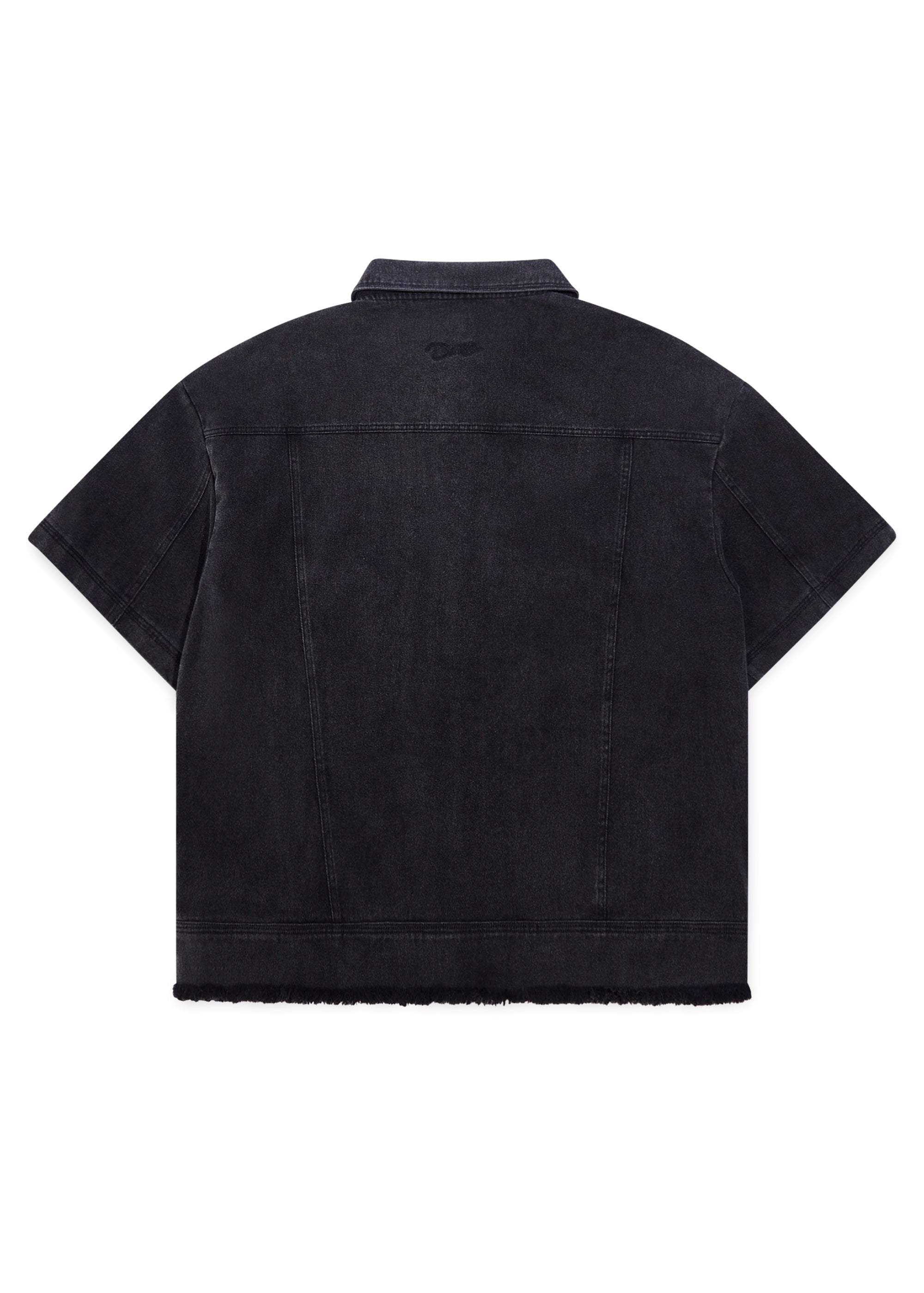 Canvas Short Sleeve Trucker Jacket - Black Canvas Short Sleeve Trucker Jacket - Black