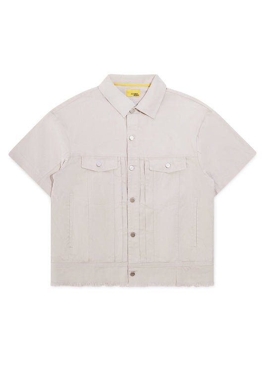 Canvas Short Sleeve Trucker Jacket - Natural