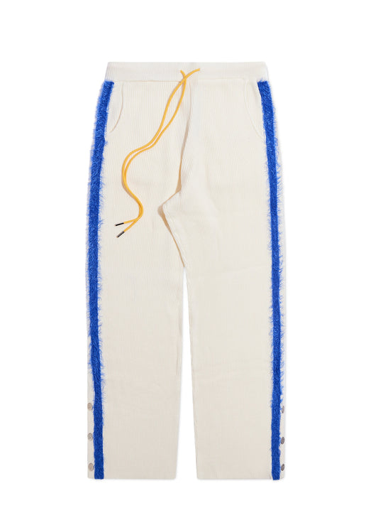 Knit Mohair Trackpant - Cream/Blue