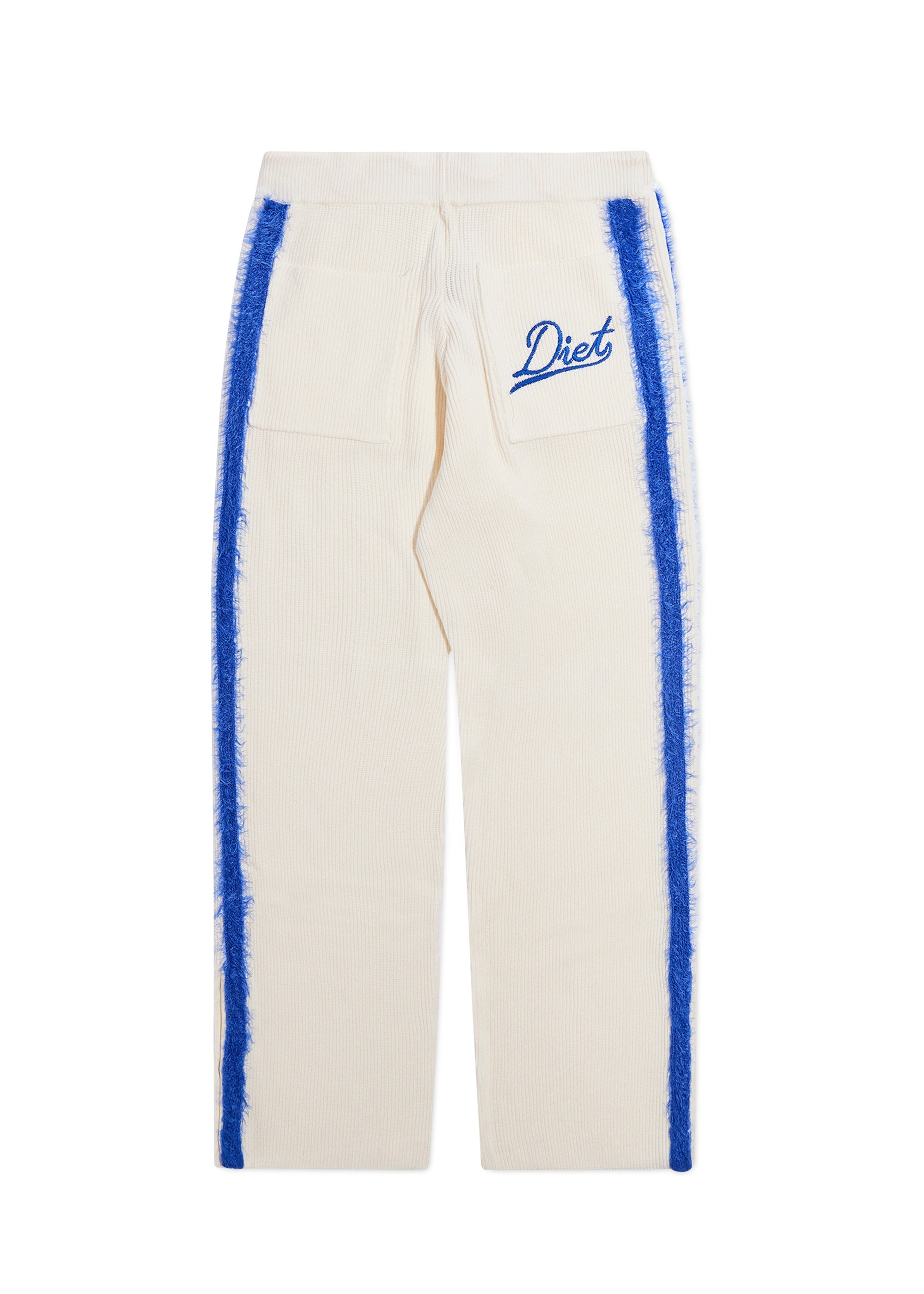 Knit Mohair Trackpant - Cream/Blue Knit Mohair Trackpant - Cream/Blue