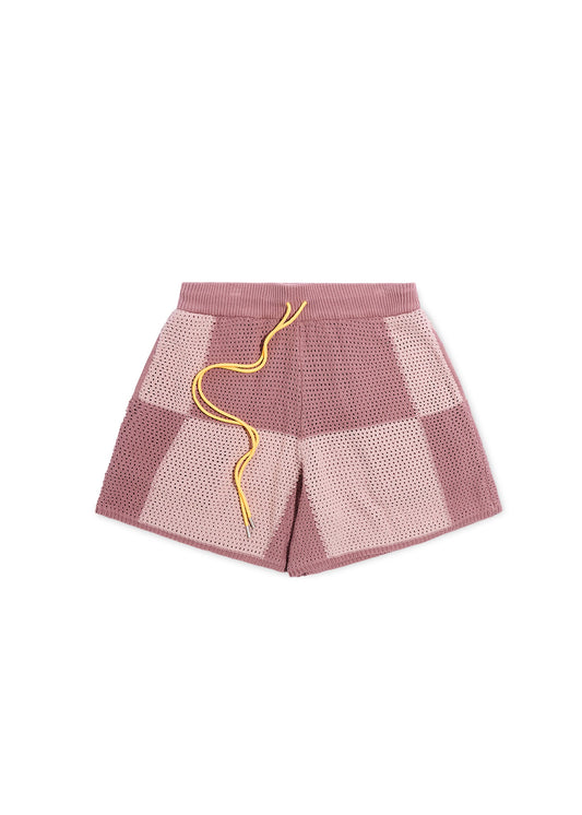 Checker Crochet Short - Mauve