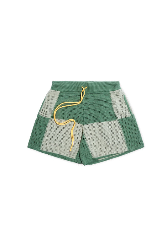 Checker Crochet Short - Sage