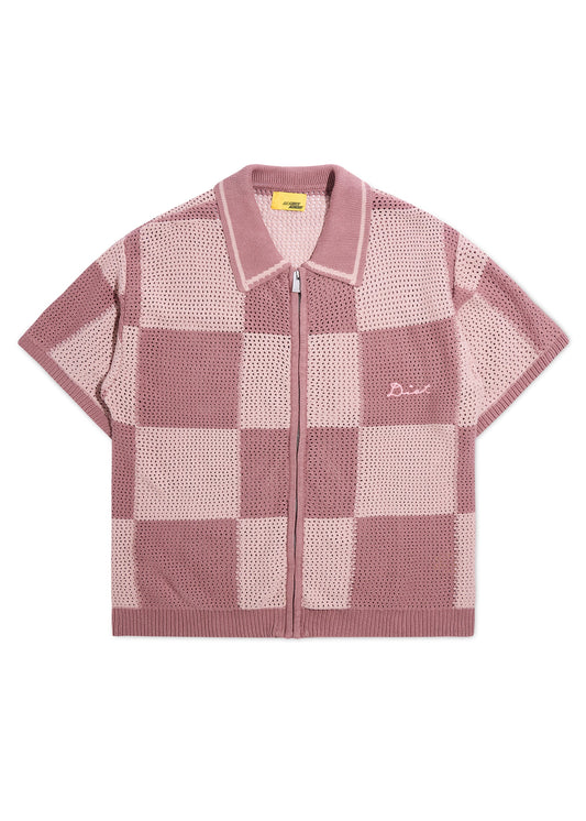 Checker Crotchet Shirt - Mauve
