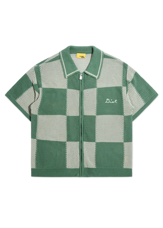 Checker Crotchet Shirt - Sage