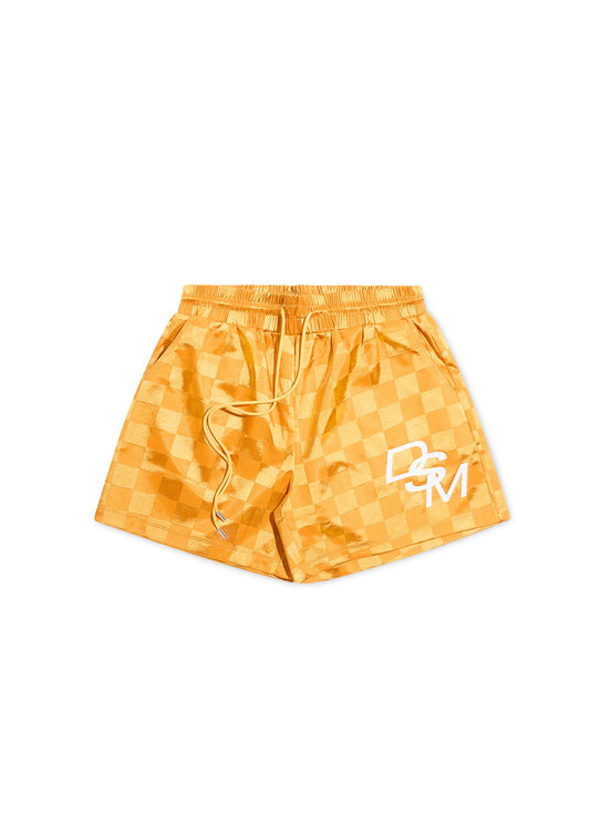 Checkered Nylon Short - Yellow