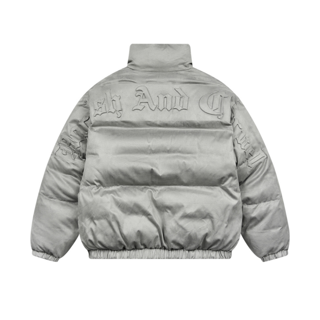 Embossed Gothic Logo Down Jacket Embossed Gothic Logo Down Jacket