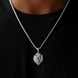 Diamond Lion Head Necklace Pendant & Rope Chain Diamond Lion Head Necklace Pendant & Rope Chain