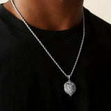 Diamond Lion Head Necklace Pendant & Rope Chain Diamond Lion Head Necklace Pendant & Rope Chain