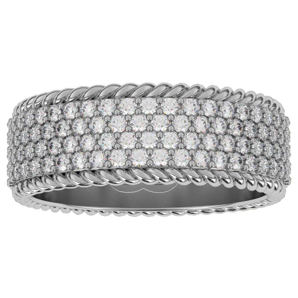 4-Row Diamond Rope Ring 4-Row Diamond Rope Ring