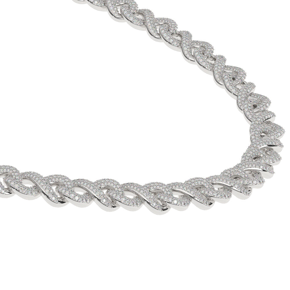Diamond Infinity Link Chain White Gold Diamond Infinity Link Chain White Gold