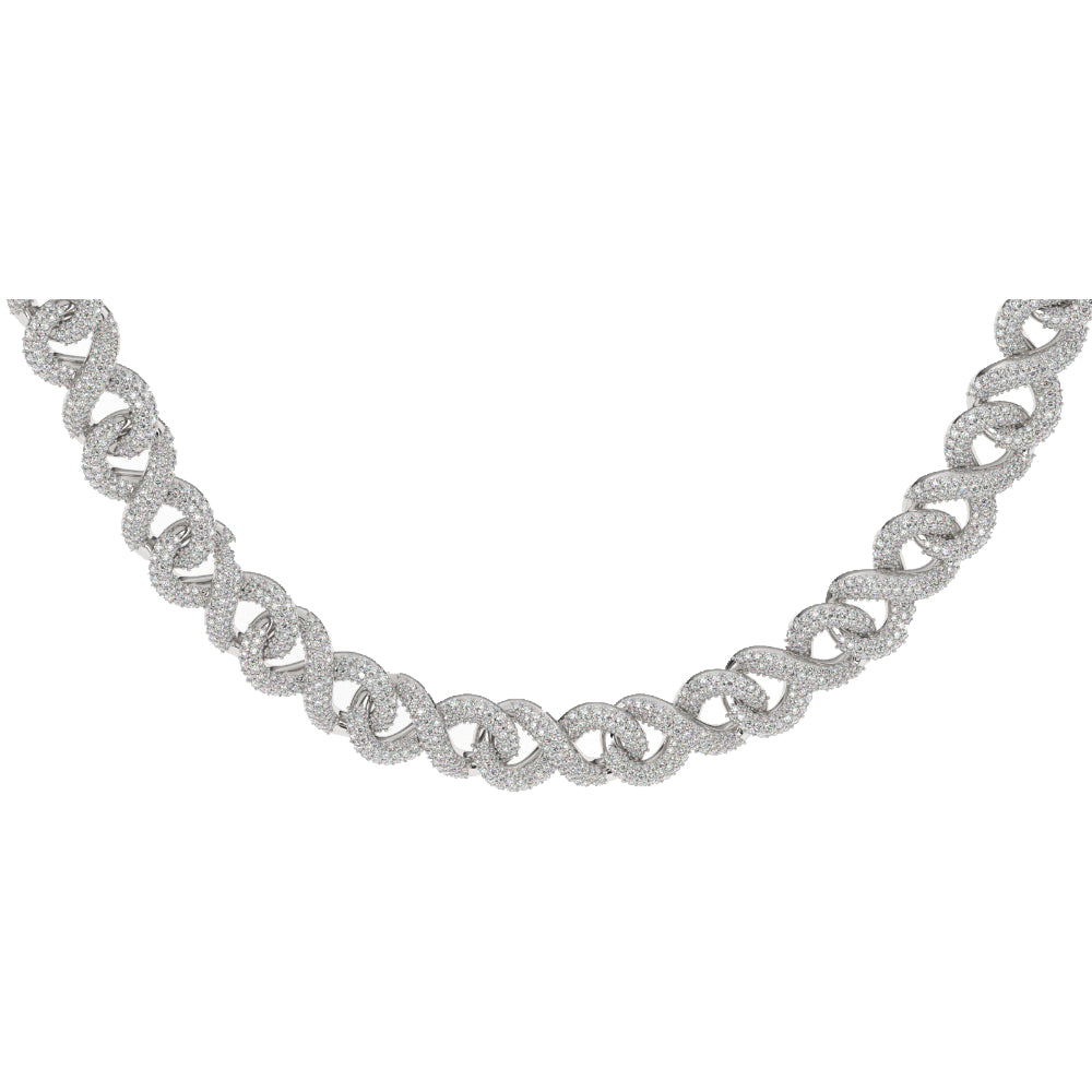 Diamond Infinity Link Chain White Gold Diamond Infinity Link Chain White Gold