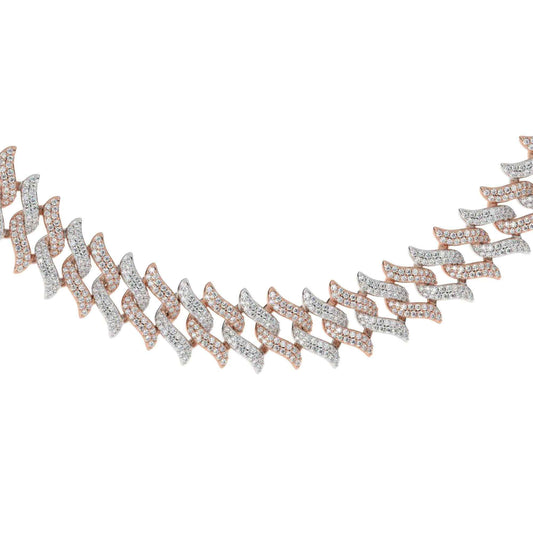 Spiked Laurel Diamond Cuban Chain