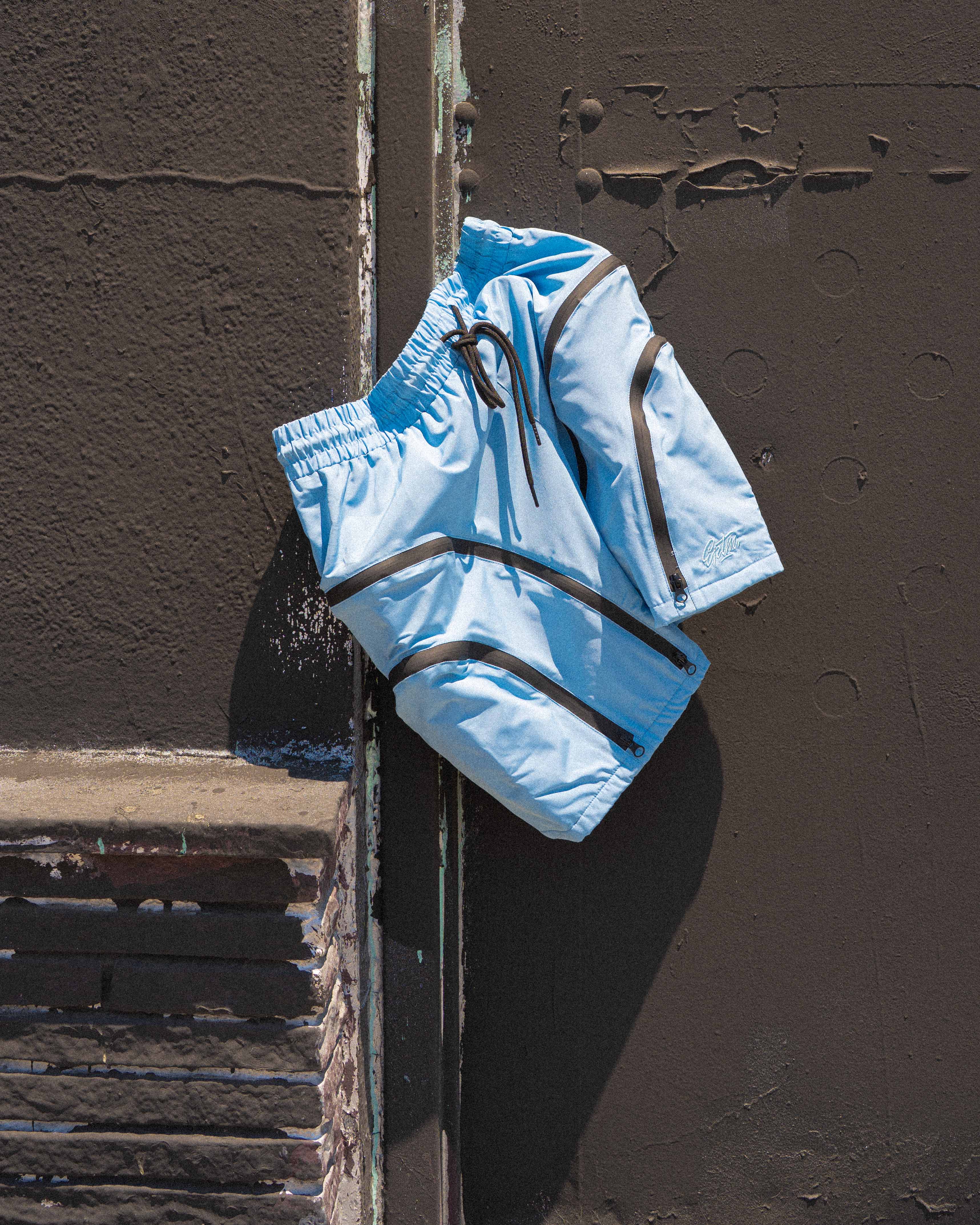 EPTM Double Zip Shorts - Sky Blue EPTM Double Zip Shorts - Sky Blue